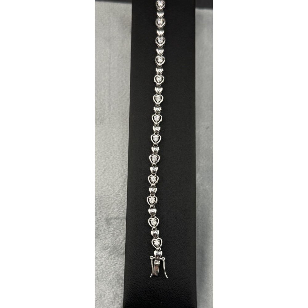 Vintage‎ ATI Tennis Bracelet Sterling Silver Tone 7"